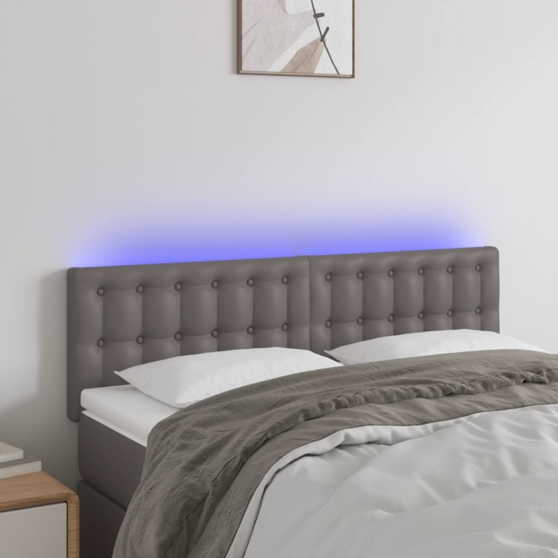 vidaXL Cabecero con LED cuero sintético negro 144x5x78/88 cm vidaXL Cabecero con LED cuero sintético negro 144x5x78/88 cm