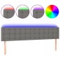 vidaXL Cabecero con LED de tela gris oscuro 200x5x78/88 cm vidaXL Cabecero con LED de tela gris oscuro 200x5x78/88 cm