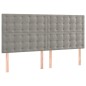 vidaXL Cabecero con luces LED terciopelo gris claro 160x5x118/128 cm