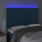 vidaXL Cabecero con luces LED terciopelo azul oscuro 144x5x118/128 cm vidaXL Cabecero con luces LED terciopelo azul oscuro 144x5x118/128 cm