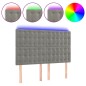 vidaXL Cabecero con luces LED terciopelo gris claro 144x5x118/128 cm