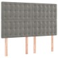 vidaXL Cabecero con luces LED terciopelo gris claro 144x5x118/128 cm
