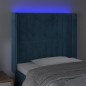 vidaXL Cabecero con LED de terciopelo azul oscuro 93x16x118/128 cm vidaXL Cabecero con LED de terciopelo azul oscuro 93x16x118/128 cm