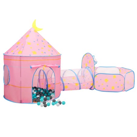 vidaXL Tienda de juegos para niños con 250 bolas rosa 301x120x128 cm