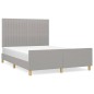 vidaXL Estructura de cama con cabecero de tela gris claro 140x200 cm