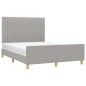vidaXL Estructura de cama con cabecero de tela gris claro 140x200 cm