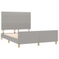 vidaXL Estructura de cama con cabecero de tela gris claro 140x200 cm