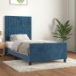 vidaXL Estructura cama con cabecero terciopelo azul oscuro 90x190 cm vidaXL Estructura cama con cabecero terciopelo azul oscuro 90x190 cm