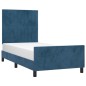 vidaXL Estructura cama con cabecero terciopelo azul oscuro 90x190 cm vidaXL Estructura cama con cabecero terciopelo azul oscuro 90x190 cm