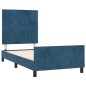 vidaXL Estructura cama con cabecero terciopelo azul oscuro 90x190 cm vidaXL Estructura cama con cabecero terciopelo azul oscuro 90x190 cm