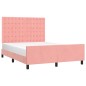 vidaXL Estructura de cama con cabecero de terciopelo rosa 140x200 cm