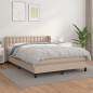 vidaXL Cama box spring con colchón cuero sintético capuchino 140x190cm vidaXL Cama box spring con colchón cuero sintético capuchino 140x190cm
