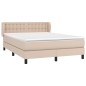 vidaXL Cama box spring con colchón cuero sintético capuchino 140x190cm vidaXL Cama box spring con colchón cuero sintético capuchino 140x190cm
