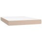 vidaXL Cama box spring con colchón cuero sintético capuchino 140x190cm vidaXL Cama box spring con colchón cuero sintético capuchino 140x190cm