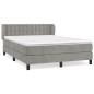 vidaXL Cama box spring con colchón terciopelo gris claro 140x190 cm vidaXL Cama box spring con colchón terciopelo gris claro 140x190 cm