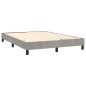 vidaXL Cama box spring con colchón terciopelo gris claro 140x190 cm vidaXL Cama box spring con colchón terciopelo gris claro 140x190 cm