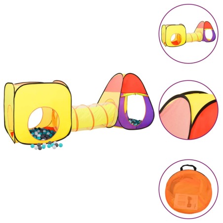 vidaXL Tienda de juegos niños con 250 bolas multicolor 255x80x100cm