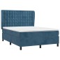vidaXL Cama box spring con colchón terciopelo azul oscuro 140x190 cm vidaXL Cama box spring con colchón terciopelo azul oscuro 140x190 cm
