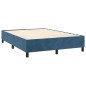 vidaXL Cama box spring con colchón terciopelo azul oscuro 140x190 cm vidaXL Cama box spring con colchón terciopelo azul oscuro 140x190 cm