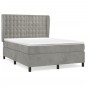 vidaXL Cama box spring con colchón terciopelo gris claro 140x190 cm vidaXL Cama box spring con colchón terciopelo gris claro 140x190 cm