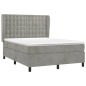 vidaXL Cama box spring con colchón terciopelo gris claro 140x190 cm vidaXL Cama box spring con colchón terciopelo gris claro 140x190 cm
