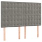 vidaXL Cama box spring con colchón terciopelo gris claro 140x190 cm vidaXL Cama box spring con colchón terciopelo gris claro 140x190 cm