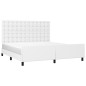 vidaXL Estructura de cama cabecero cuero sintético blanco 160x200 cm vidaXL Estructura de cama cabecero cuero sintético blanco 160x200 cm