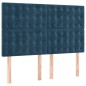 vidaXL Cama box spring con colchón terciopelo azul oscuro 140x200 cm vidaXL Cama box spring con colchón terciopelo azul oscuro 140x200 cm