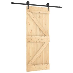vidaXL Puerta corredera con herrajes madera maciza de pino 85x210 cm
