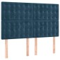 vidaXL Cama box spring con colchón terciopelo azul oscuro 140x190 cm vidaXL Cama box spring con colchón terciopelo azul oscuro 140x190 cm
