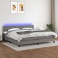 vidaXL Cama box spring colchón y luces LED tela gris claro 200x200 cm vidaXL Cama box spring colchón y luces LED tela gris claro 200x200 cm
