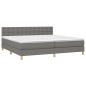 vidaXL Cama box spring con colchón y LED tela gris oscuro 200x200 cm vidaXL Cama box spring con colchón y LED tela gris oscuro 200x200 cm