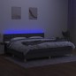 vidaXL Cama box spring con colchón y LED tela gris oscuro 200x200 cm vidaXL Cama box spring con colchón y LED tela gris oscuro 200x200 cm