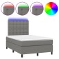 vidaXL Cama box spring con colchón y LED tela gris oscuro 120x200 cm vidaXL Cama box spring con colchón y LED tela gris oscuro 120x200 cm
