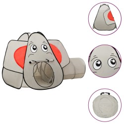 vidaXL Tienda de juegos diseño de elefante 250 bolas gris 174x86x101cm