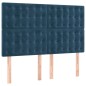 vidaXL Cama box spring colchón y LED terciopelo azul oscuro 140x190 cm vidaXL Cama box spring colchón y LED terciopelo azul oscuro 140x190 cm