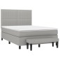 vidaXL Cama box spring con colchón tela gris claro 140x190 cm vidaXL Cama box spring con colchón tela gris claro 140x190 cm