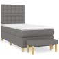 vidaXL Cama box spring con colchón tela gris oscuro 100x200 cm vidaXL Cama box spring con colchón tela gris oscuro 100x200 cm