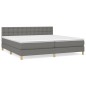 vidaXL Cama box spring con colchón tela gris oscuro 200x200 cm