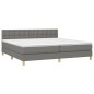 vidaXL Cama box spring con colchón tela gris oscuro 200x200 cm