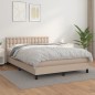 vidaXL Cama box spring con colchón cuero sintético capuchino 140x200cm vidaXL Cama box spring con colchón cuero sintético capuchino 140x200cm