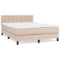 vidaXL Cama box spring con colchón cuero sintético capuchino 140x200cm vidaXL Cama box spring con colchón cuero sintético capuchino 140x200cm