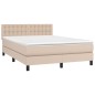 vidaXL Cama box spring con colchón cuero sintético capuchino 140x200cm vidaXL Cama box spring con colchón cuero sintético capuchino 140x200cm