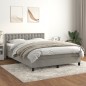 vidaXL Cama box spring con colchón terciopelo gris claro 140x190 cm vidaXL Cama box spring con colchón terciopelo gris claro 140x190 cm