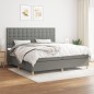 vidaXL Cama box spring con colchón tela gris oscuro 200x200 cm vidaXL Cama box spring con colchón tela gris oscuro 200x200 cm