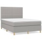 vidaXL Cama box spring con colchón tela gris claro 140x200 cm vidaXL Cama box spring con colchón tela gris claro 140x200 cm