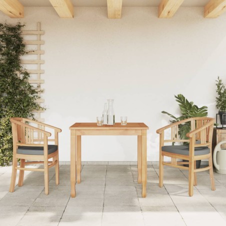 vidaXL Juego de comedor para jardín 3 pzas madera maciza de teca