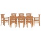 vidaXL Juego de comedor para jardín 9 piezas madera maciza de teca vidaXL Juego de comedor para jardín 9 piezas madera maciza de teca