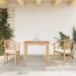 vidaXL Juego de comedor para jardín 3 pzas madera maciza de teca vidaXL Juego de comedor para jardín 3 pzas madera maciza de teca