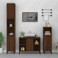 vidaXL Set de muebles baño 3 pzas madera contrachapada roble marrón